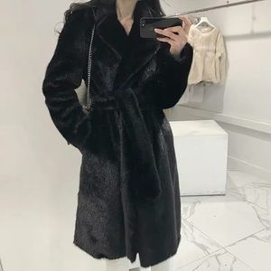 Long faux fur coat